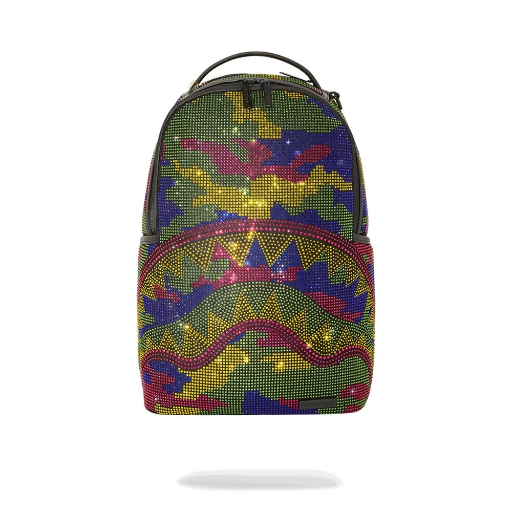 Sprayground Embellished Backpack - Trippy Trinity Camo Crystal